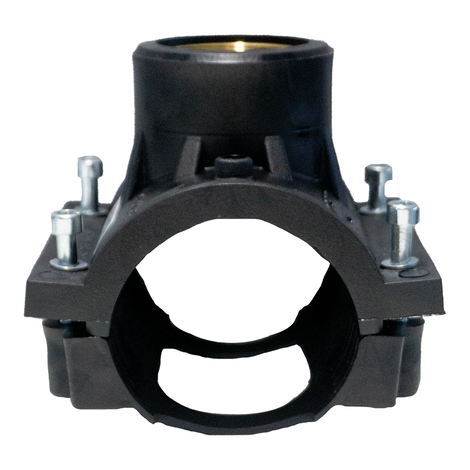 Saddle with female thread for transition HD-PE/metal