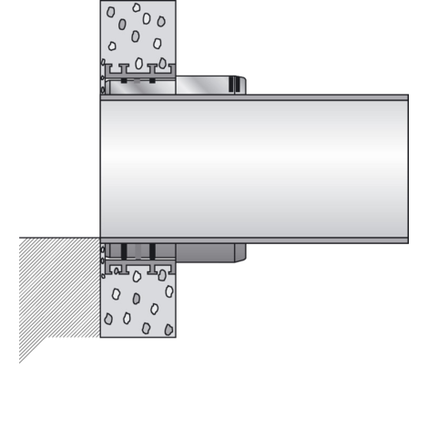 Shaft lining adapter for prefabricated concrete sewage inspection chambers