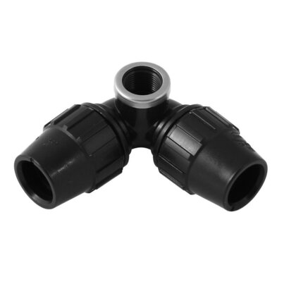 90º lateral threaded elbow WITH metal reinforcement