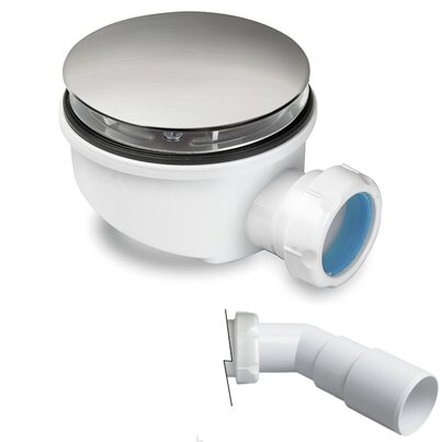 Reduced height shower tray waste outlet, removable trap 30mm,  adjustable direction outlet.