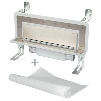 Accessible wall slot channel with 30 mm trap. With geo-textile water tightening fabric