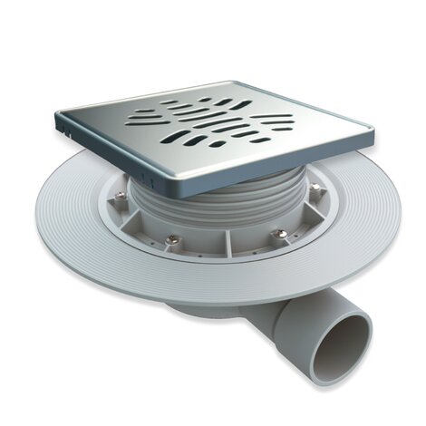 Floor gully for shower tray works - horizontal outlet Floor gully for shower tray works - horizontal outlet