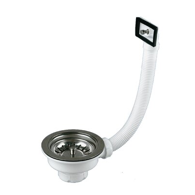 Basket waste outlet with flexible, rectangular overflow drain