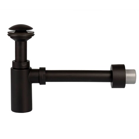 Bottle trap matt black finish. Click-Clack opening system Bottle trap matt black finish. Click-Clack opening system