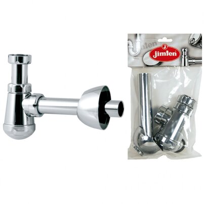 Adjustable short bottle trap, horizontal outlet, threaded, extendible with bulk head fitting