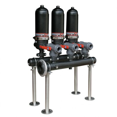 Manual backwash filtration station 4 x 2"