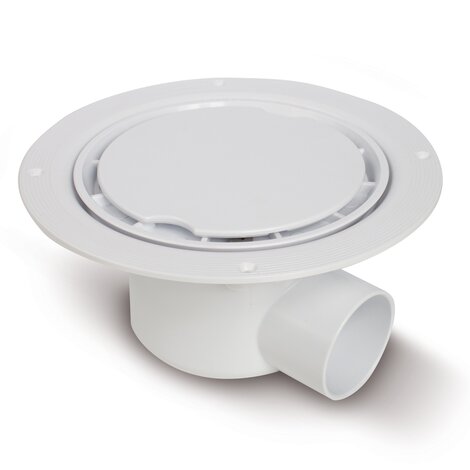 Floor gully for vinyl floor finishing horizontal outlet Floor gully for vinyl floor finishing horizontal outlet