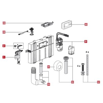 Waste outlets with protection and rise