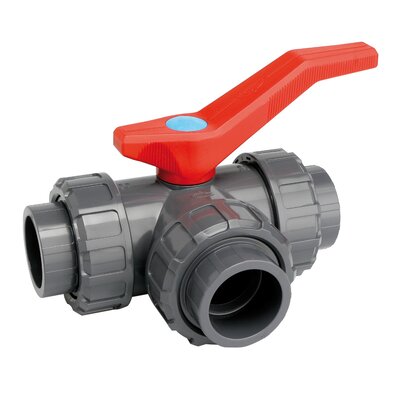 3 ways ball valve solvent socket