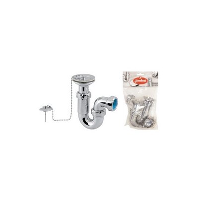 Adjustable S trap, horizontal outlet, with washbasin-bidet waste outlet
