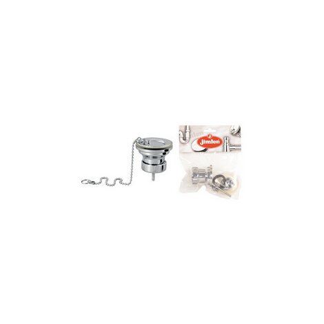 Waste outlet with plug and chain Waste outlet with plug and chain