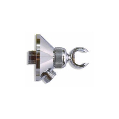 Metallic adjustable support for handshowers with adaptor elbow