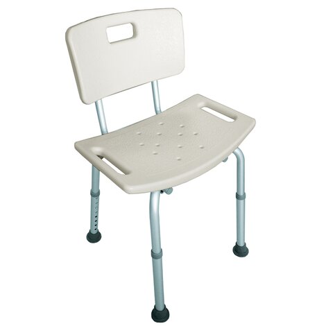 Stool with back for use inside the shower Stool with back for use inside the shower