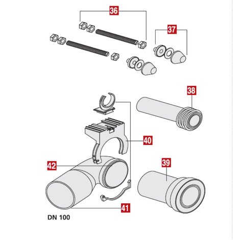 90º elbow waste joint