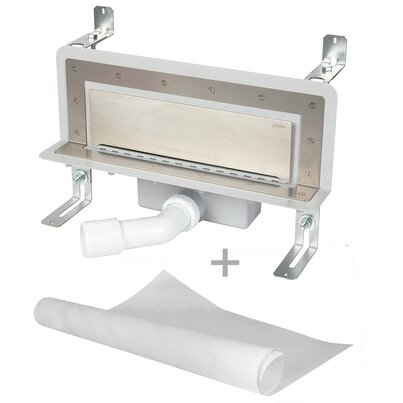 Accessible wall slot channel with 30 mm trap. With geo-textile water tightening fabric. Frontal orientable outlet