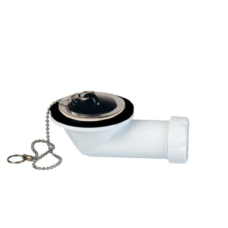Waste outlet horizontal outlet with plug and chain. Waste outlet horizontal outlet with plug and chain.