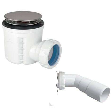 Reduced height shower tray waste outlet Ø70. Horizontal outlet Reduced height shower tray waste outlet Ø70. Horizontal outlet