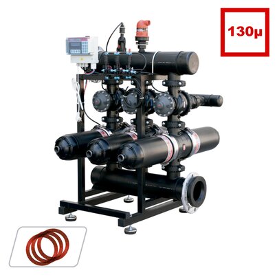 3'' double body automatic filtration stations 130 microns. <b>HORIZONTAL CONFIGURATION</b>