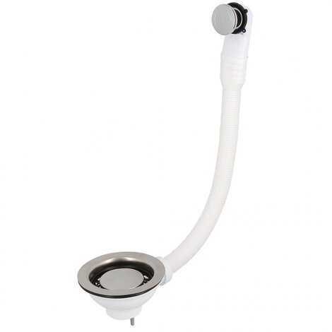 Basket waste outlet with flexible round overflow drain Basket waste outlet with flexible round overflow drain