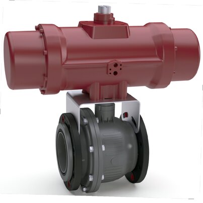 DN125 full bore valve with pneumatic actuator.