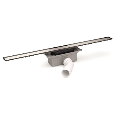 Channel with grid 40mm widht for masonry built shower. Horizontal orientable outlet 40M/50M. 30 mm trap. Grid in Stainless Steel.