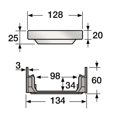 Χαμηλό κανάλι με σχάρα ΙΝΟΧ - B125 - L100 εσωτ. Connecto