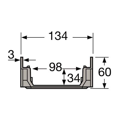 0.50M LOW CHANNEL 773 WIDTH 130 GREY 0.50M LOW CHANNEL 773 WIDTH 130 GREY