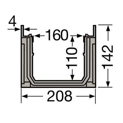 1M CHANNEL WIDTH 200 GREY