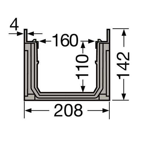 1M CHANNEL WIDTH 200 GREY 1M CHANNEL WIDTH 200 GREY