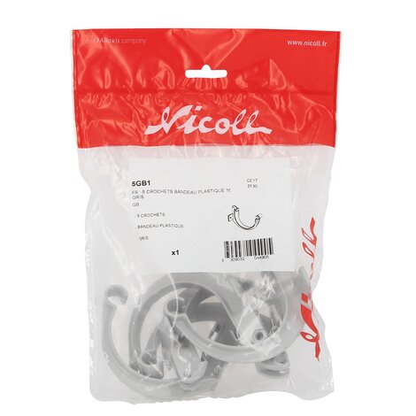 5 PLASTIC STRIP HANGERS 16 GREY 5 PLASTIC STRIP HANGERS 16 GREY