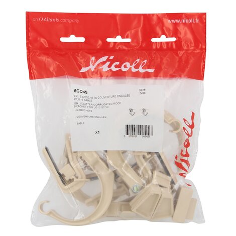 5 Hooks Wavy Roofing P/LG16 SAND