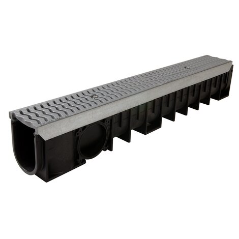 Channel with heel steel grating - C250 - L100 int Kenadrain Channel with heel steel grating - C250 - L100 int Kenadrain