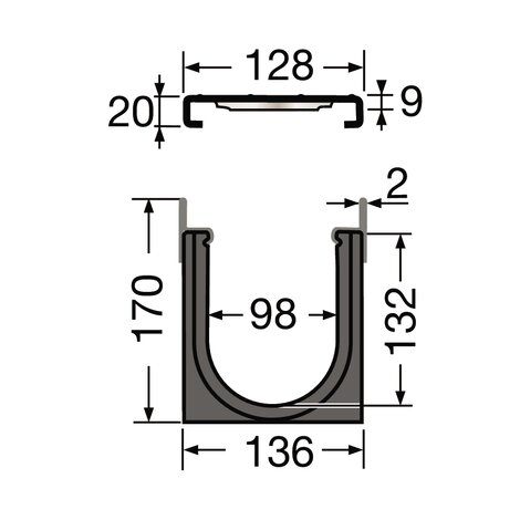 1m channel width 100 hd stainless steel depth 2 grid class A15 stainless steel walkway