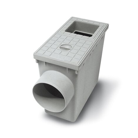 PP Trapped rainwater gully with square inlet and horizontal outlet
