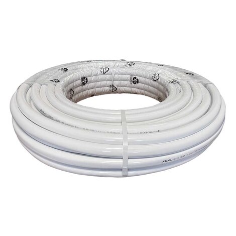 White Insulated Multilayer PE‑RT II Pipe in Coils  Toroidal Packaging
