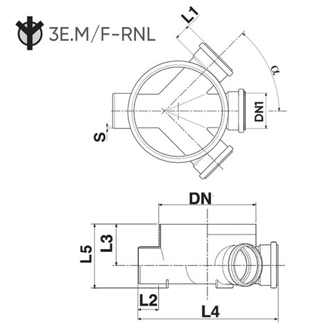 Access junction basis M/F 400x160