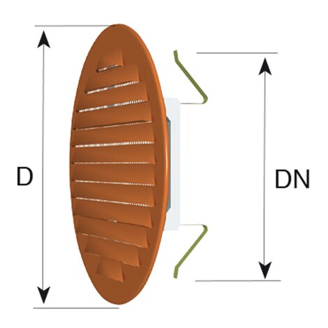 Round built-in grill with mosquito net (Copper)