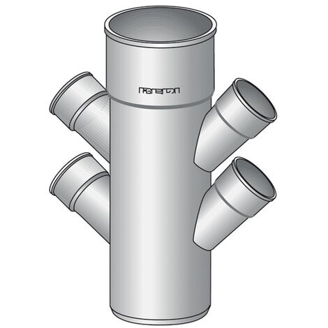 Reduced multibranch 45° M/F  4 lateral inlets