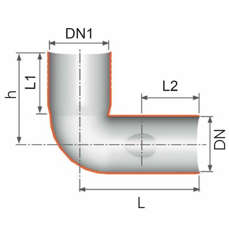 Μακρυά γωνία WC ø90 με μία πλευρική είσοδο αριστερά/δεξιά (SX/DX)