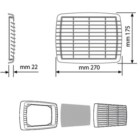 Rectangular surface mounted vents