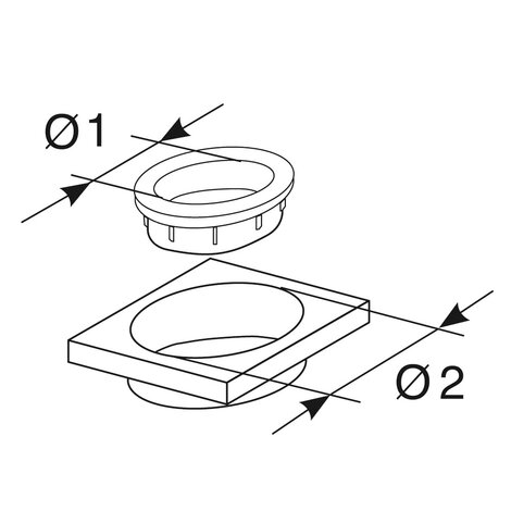 Spare part: Round adaptor (horizontal outlet)