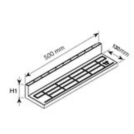 Σχάρα σχισμής PP 130x500 (ψηλή)