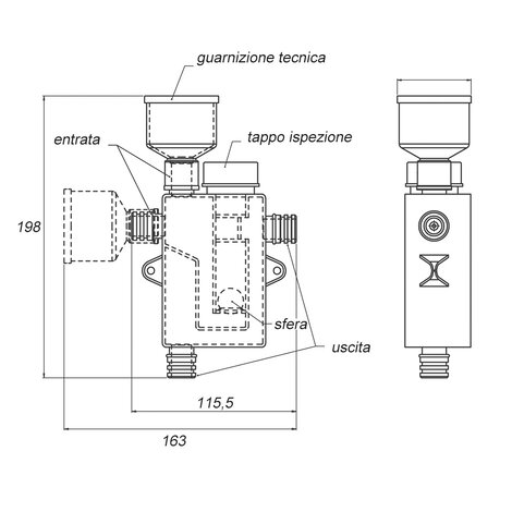 Dry condensate trap (for aC units or heating pumps)