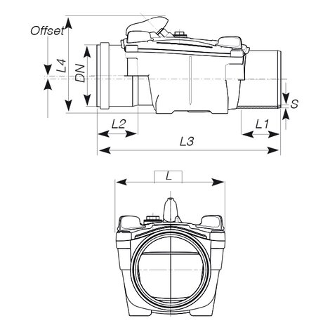 Non Return Valve OTTIMA - Single Socket - RRJ - All plastic smooth materials øOD