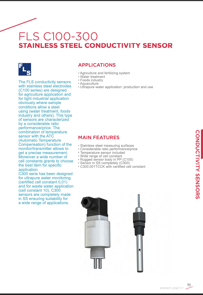 C 100-300 Stainless Steel Conductivity Sensor