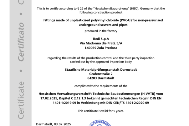 UDG Sewage System - MPA - DIN EN 1401